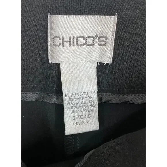 Chico's Classic NO Pocket Strait Leg Pants Slacks Chicos Size 1.5 Reg M - 10 - Picture 4 of 9